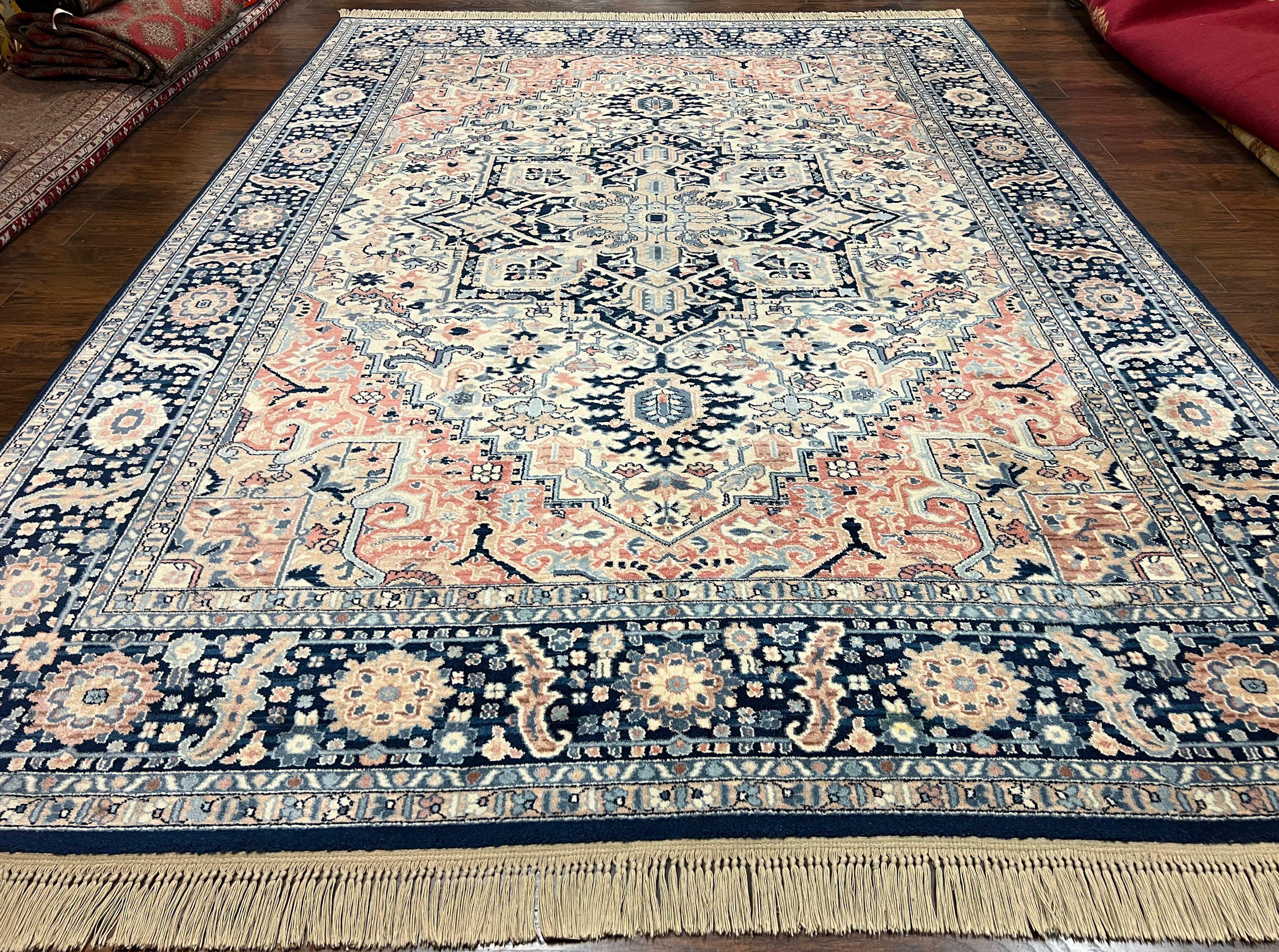 Karastan Rug 8.8 x 12 Blue Heriz #748, Wool Karastan Carpet, Discontinued Karastan Area Rug, Vintage Karastan Original Collection 700 Series - Jewel Rugs