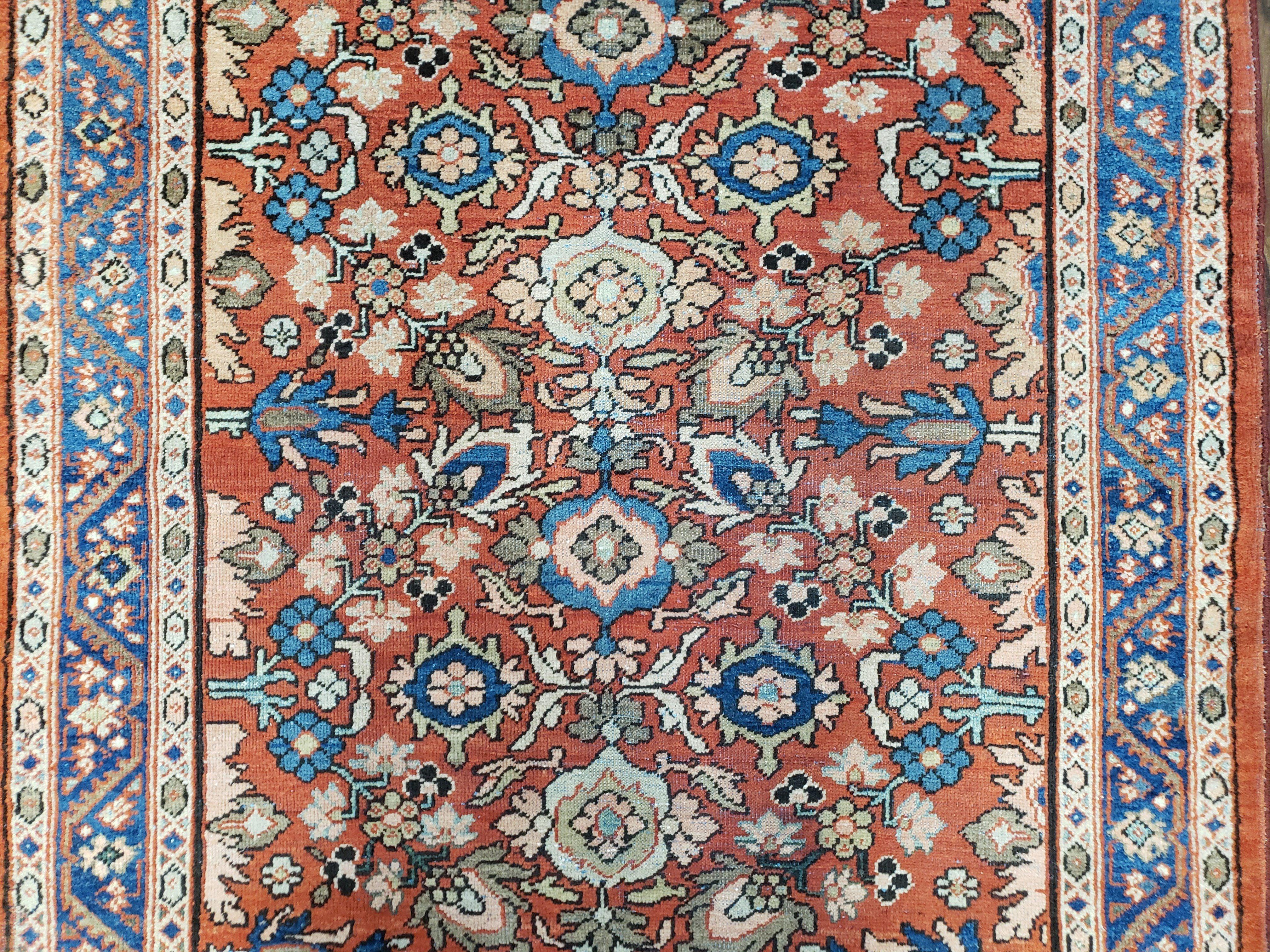 Antique Persian Karajeh Rug, Red & Blue, Hand-Knotted, Wool, 4' 6" x 6' 5" - Jewel Rugs