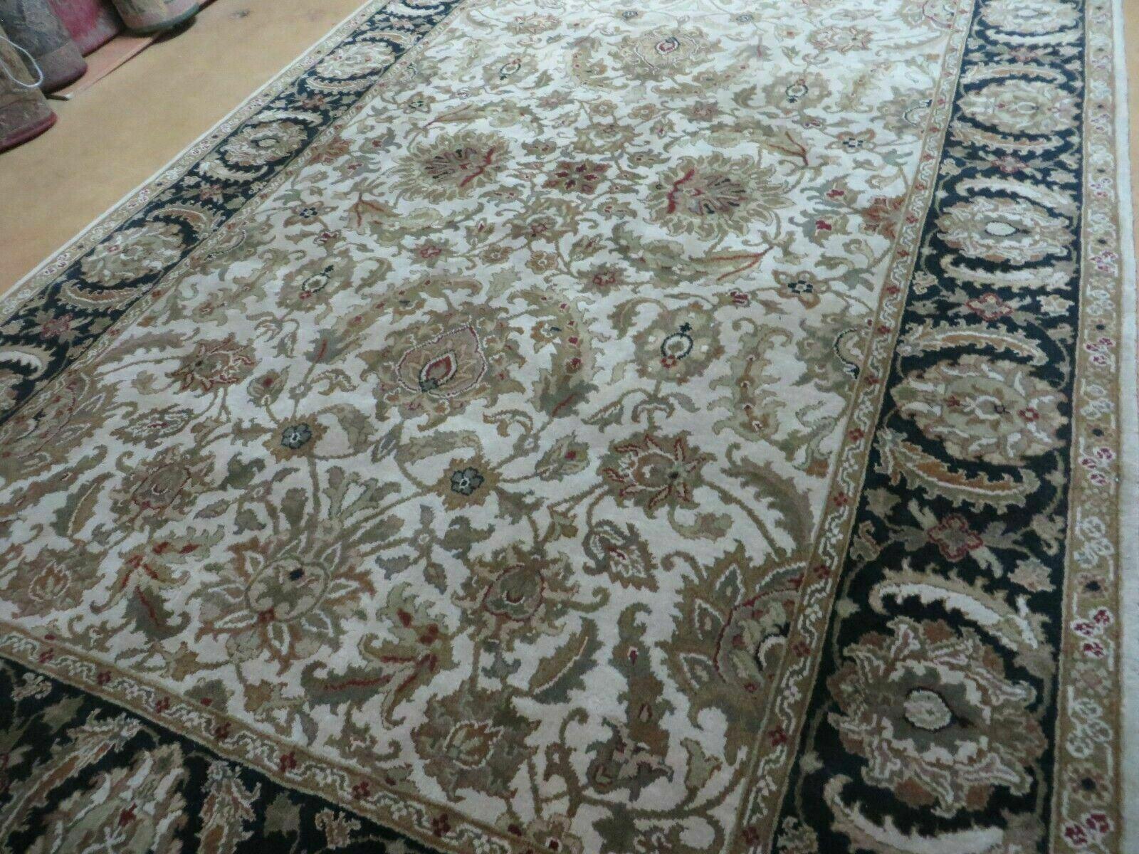 6' X 9' Vintage Handmade India Top Quality Jaipur Floral Oriental Tea Wash Nice - Jewel Rugs