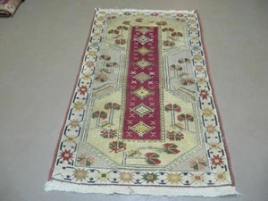 3' X 5' Vintage Handmade Turkish Turkey Oushak MILAS Wool Accent Rug Carpet Nice - Jewel Rugs