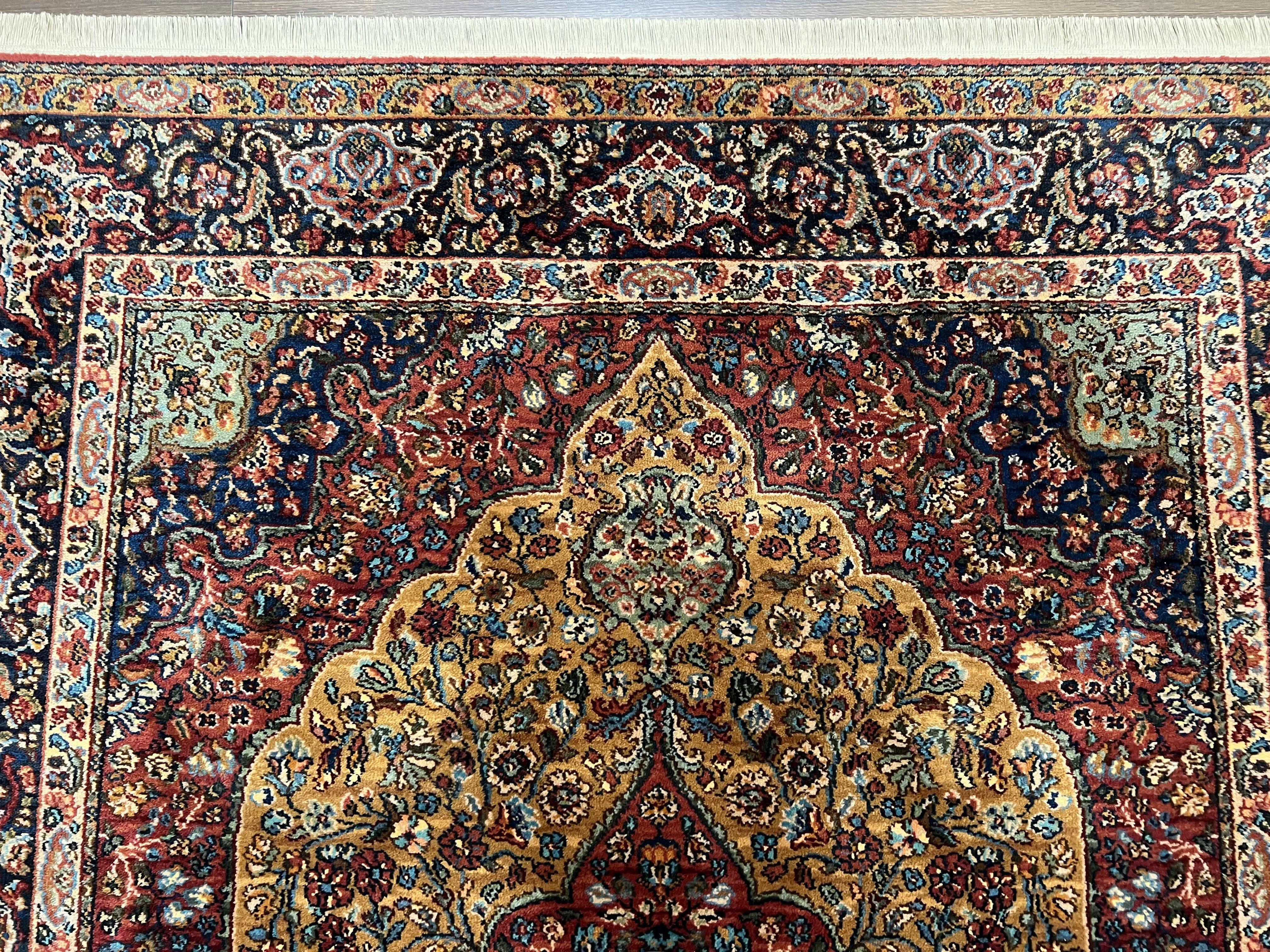 Karastan Rug 5.9 x 9 Medallion Kirman #700/718, Original Karastan Collection 700 Series, Discontinued Wool Karastan Carpet Vintage 6x9 Rug - Jewel Rugs