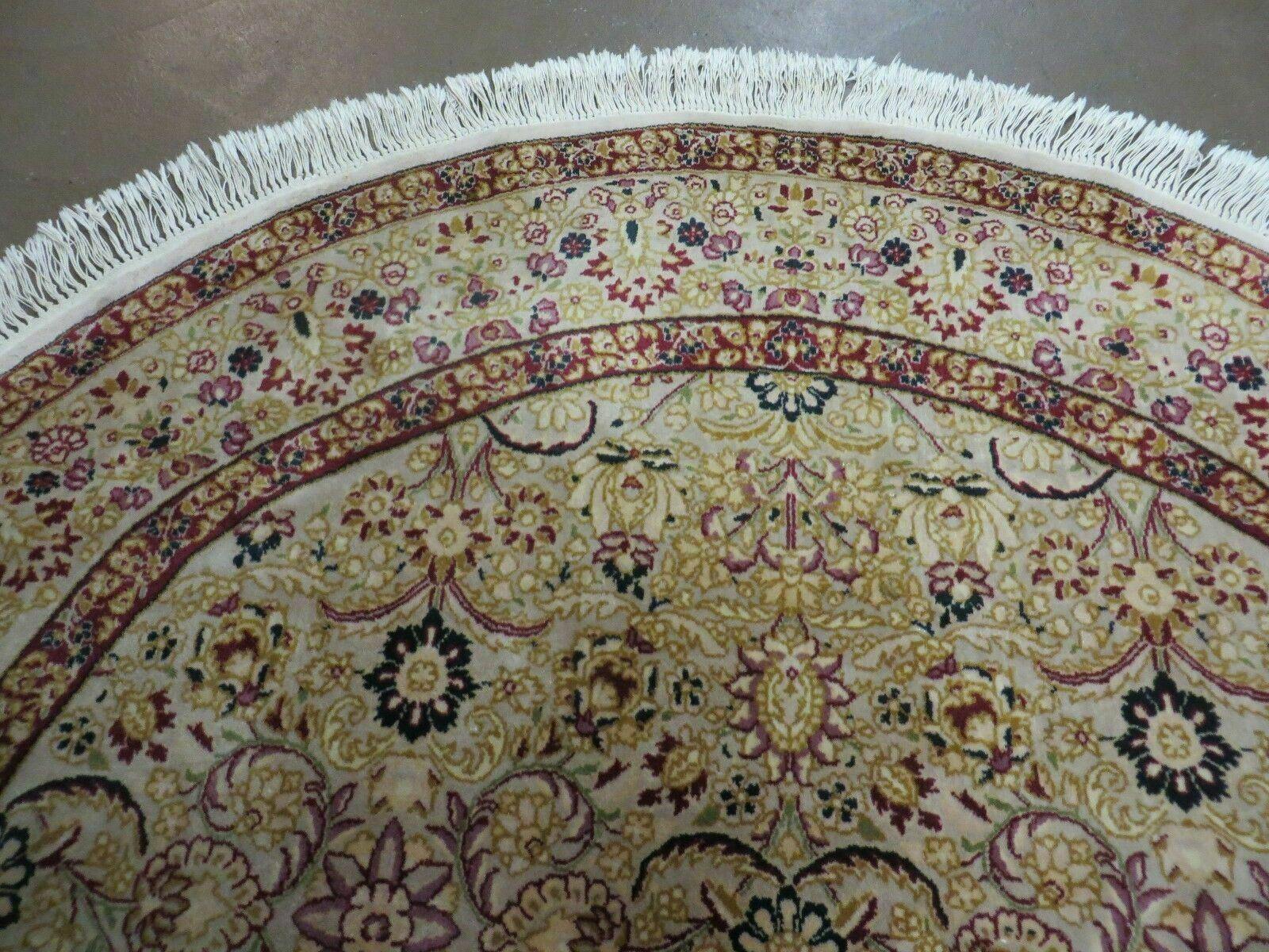 6' Handmade Fine Indian Wool Rug Carpet Round Silk Accent Beauty - Jewel Rugs