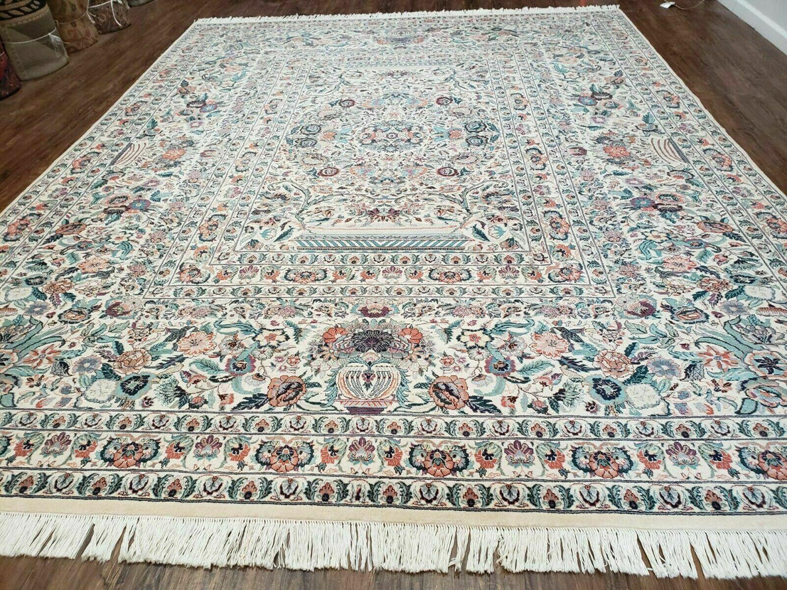 9' X 12' Vintage Fine Handmade Pakistan Oriental Wool Rug Carpet