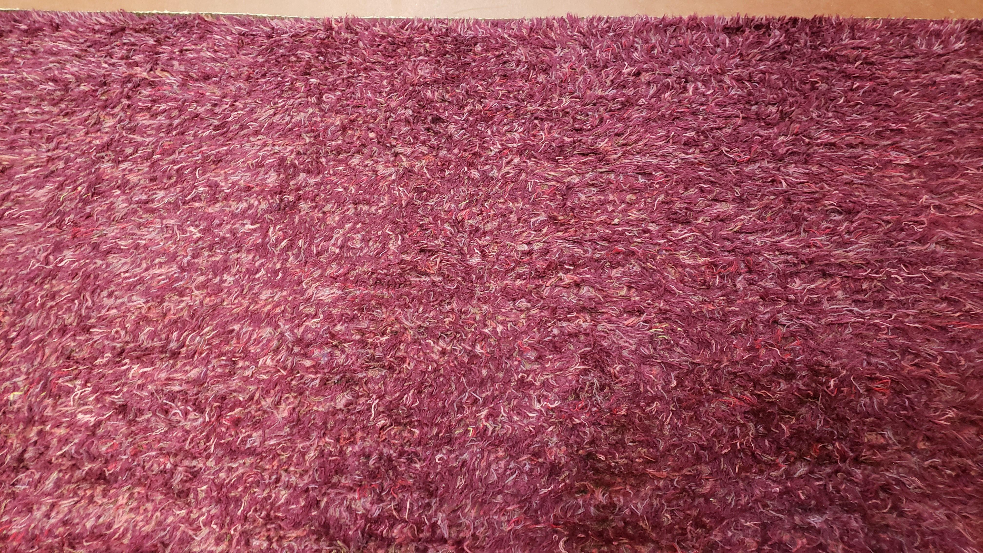 6' 9" x 9' 3" European Shag Rug Purple Rya Style Carpet Nice 6x9 Area Rug 7 x 9 Home Office Area Rug Living Room Rug Playroom Rug - Jewel Rugs