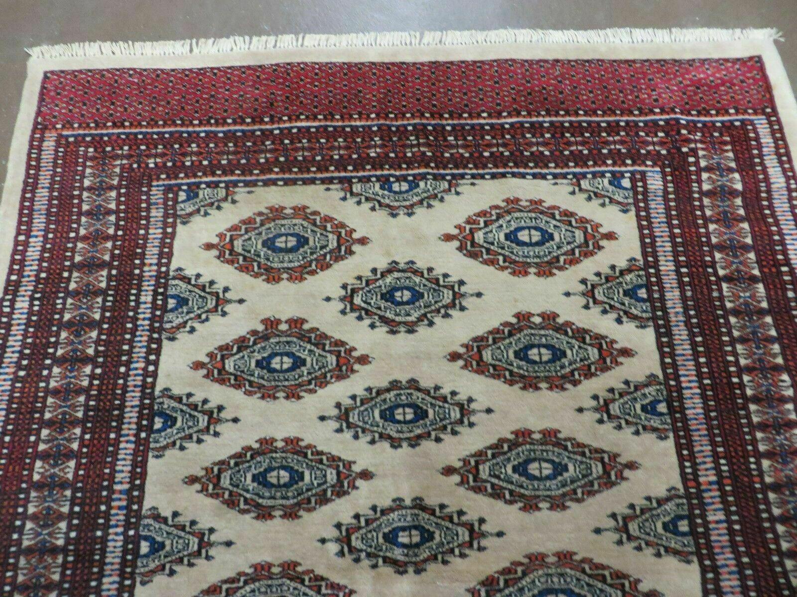 4' X 6' Vintage Handmade Bokhara Turkoman Pakistan Wool Rug Carpet Nice # 534B - Jewel Rugs