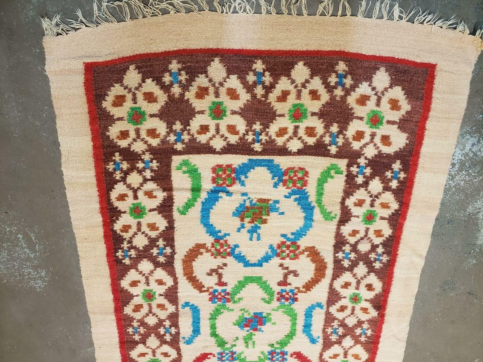 3' 4" X 6' Antique European Kilim Handmade Flat Weave Wool Rug Veg Dyes Nice - Jewel Rugs