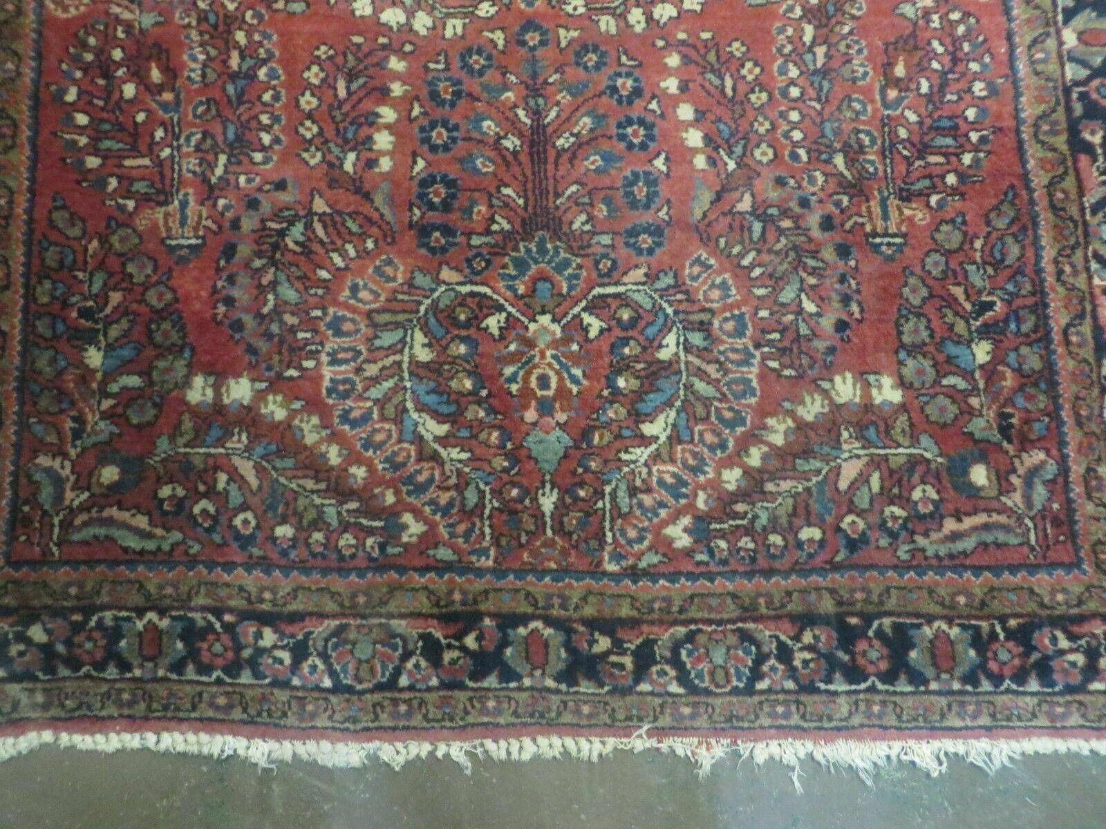 3' X 5' Antique 1920s Handmade India Floral Oriental Wool Rug Carpet Beauty Red - Jewel Rugs