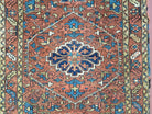 Antique Persian Karajeh Heriz Rug, Red & Blue, Hand-Knotted, Wool, 3' 1" x 4' 3" - Jewel Rugs