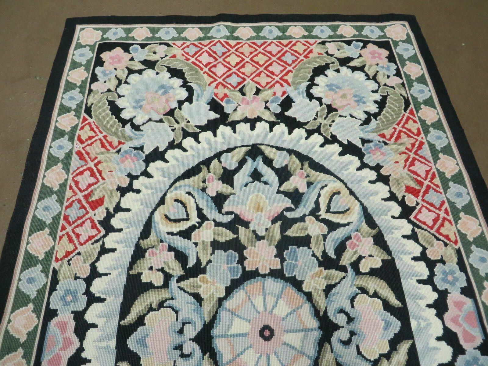 3' X 5' Handmade Savonnerie Aubusson Needlepoint Wool Rug Flat Weave Nice - Jewel Rugs