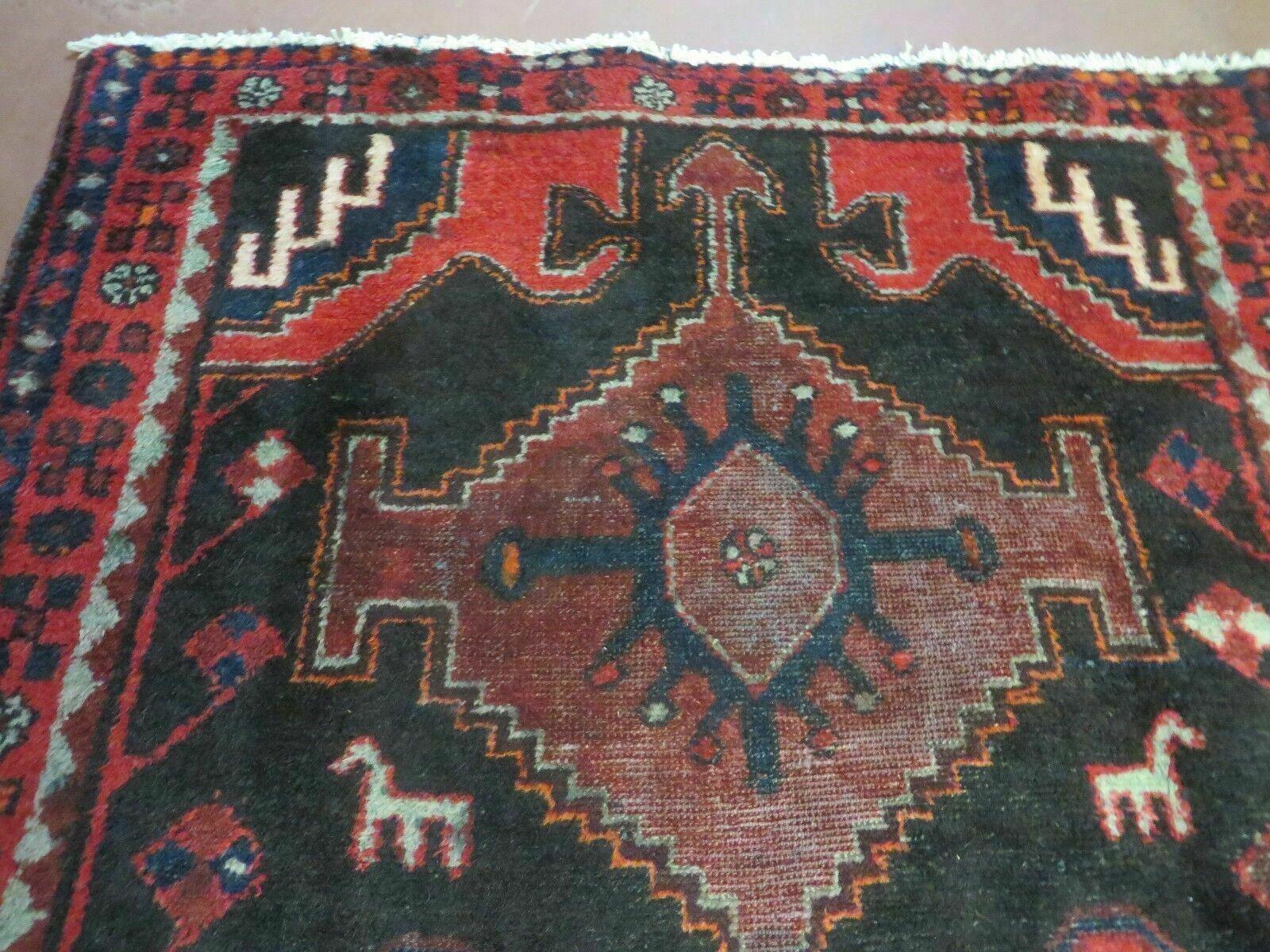 4' X 8' Antique Handmade India Geometric Oriental Tribal Wool Rug Red # 603 - Jewel Rugs