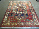 5' X 6' Antique Handmade Turkish Oriental Eagle Design Wool Veg Dyes Red Bold Rug Bohemian Boho Tribal Home Décor - Jewel Rugs