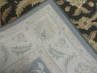 7' X 10' Vintage Machine Made Floral Oriental Wool Rug Black Nice - Jewel Rugs