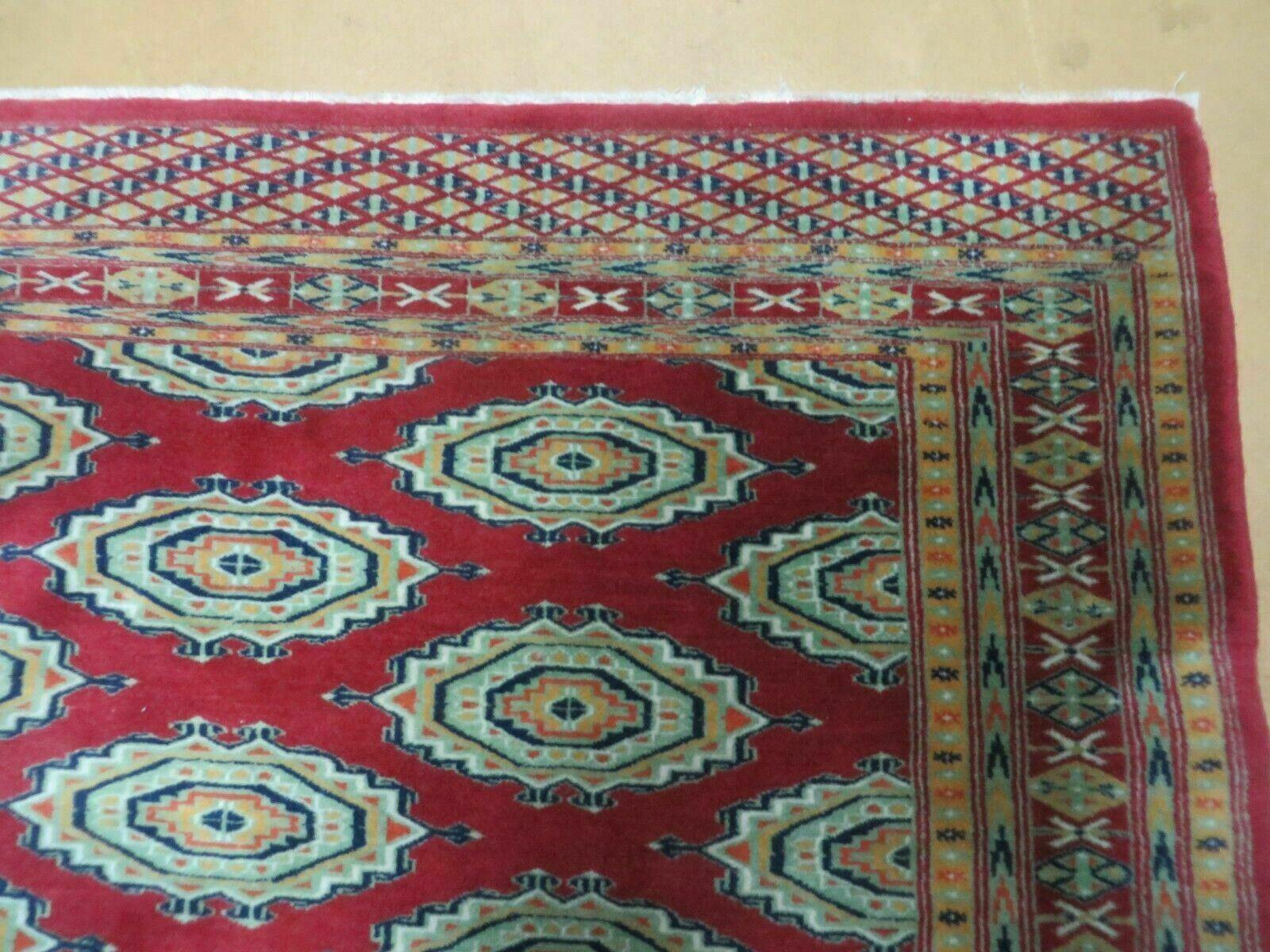 4' X 6' Vintage Handmade Bokhara Turkoman Pakistan Wool Rug Carpet Signed Nice - Jewel Rugs