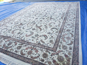 10' X 14' Handmade Oriental Wool Rug Silk Accents Floral Carpet - Jewel Rugs
