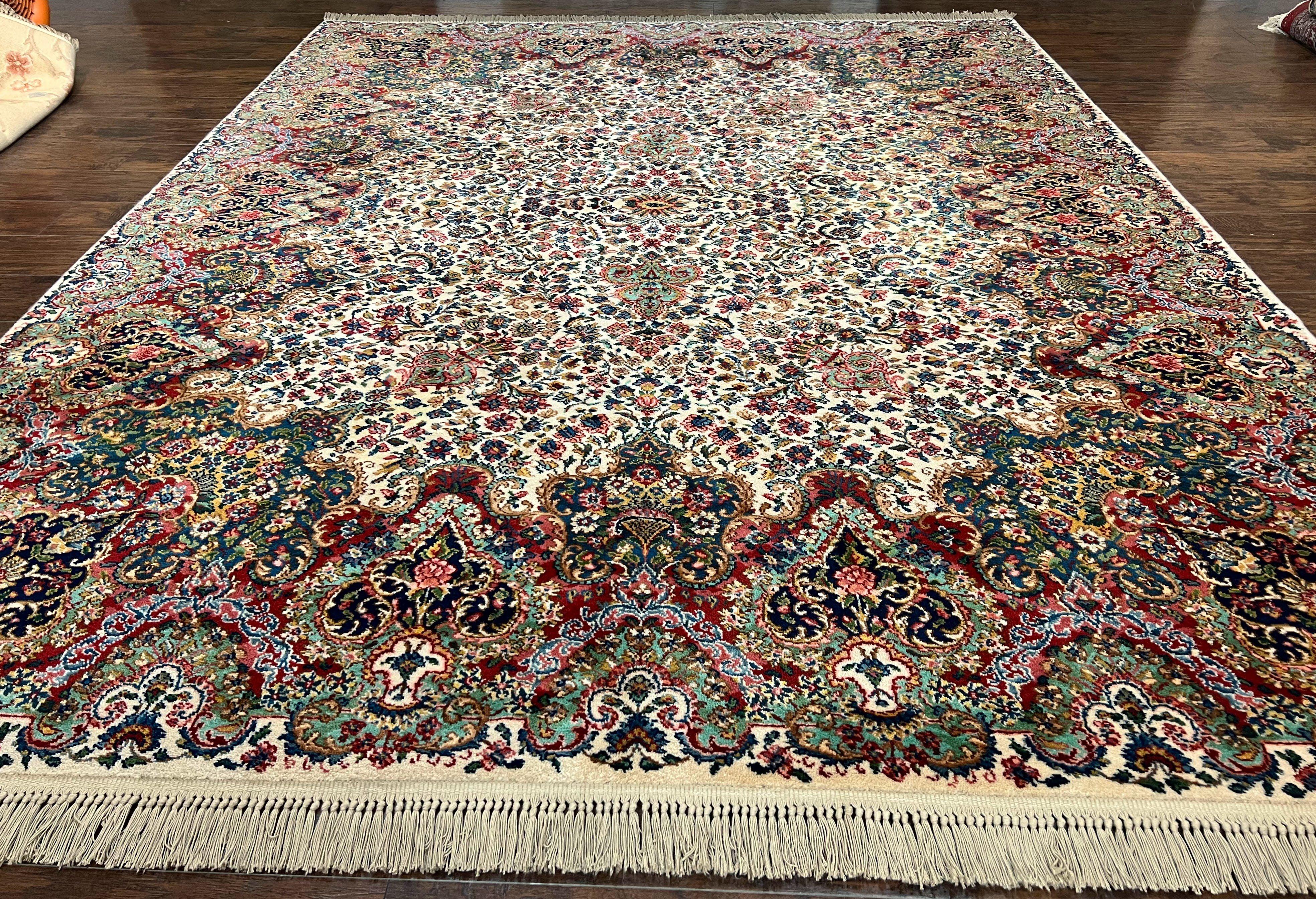 8.8 x 10.6 Karastan Rug Floral Kirman #742, Wool Karastan Carpet, Vintage Karastan Rugs, Original 700 Series, Discontinued, Oriental Rug - Jewel Rugs