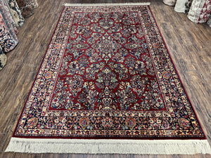 5.9 x 9 Karastan Rug Red Sarouk Rug #785, Karastan Wool Rug, Karastan Carpet, Original 700 Series Vintage Karastan Oriental Rug Discontinued - Jewel Rugs