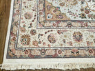 10' X 14' Vintage Handmade Pakistani Wool Silk Rug Carpet Ivory Nice - Jewel Rugs