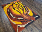 3' 4" X 5' 1960s Danish Ege Rya Shag DeLuxe Rug Mid-Century Modern Yellow Orange - Jewel Rugs