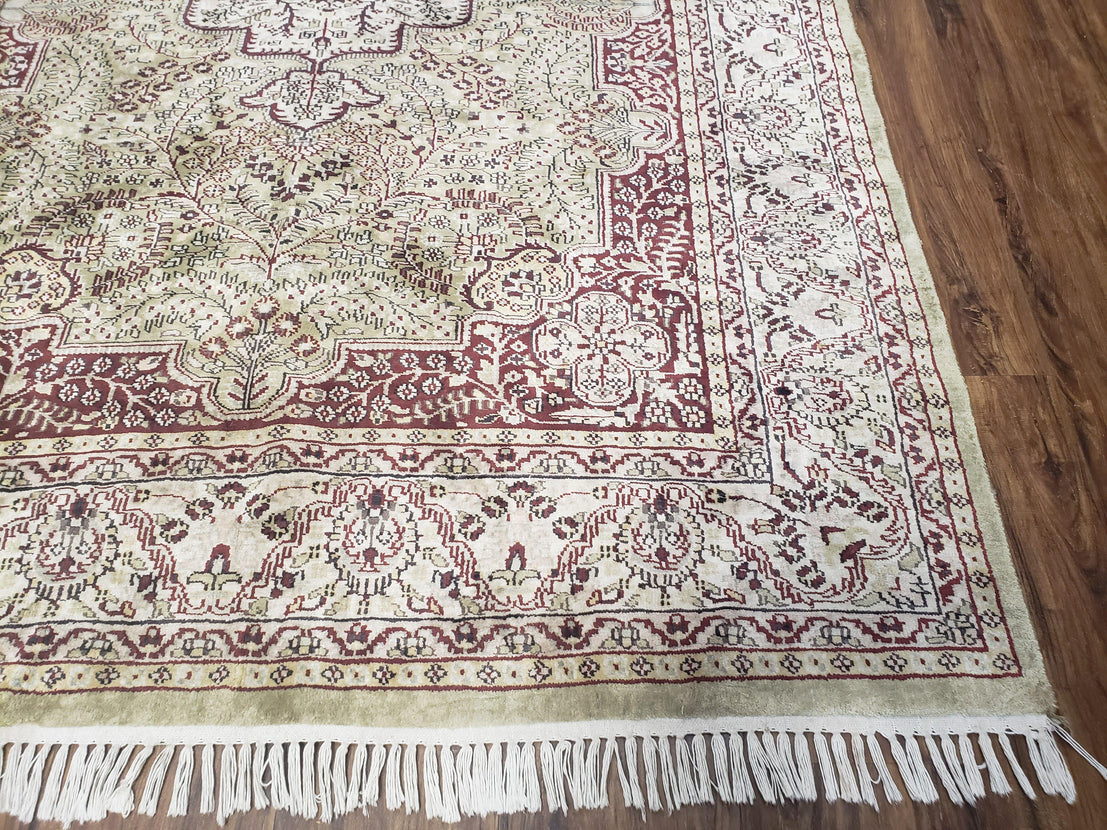 5x7 Medallion Silk carpet, Kashmir Silk Rug