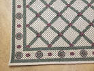 4x5 Panel Design Rug, 4' x 5' Power-Loomed Vintage Rug, Beige & Pine Green Carpet - Jewel Rugs