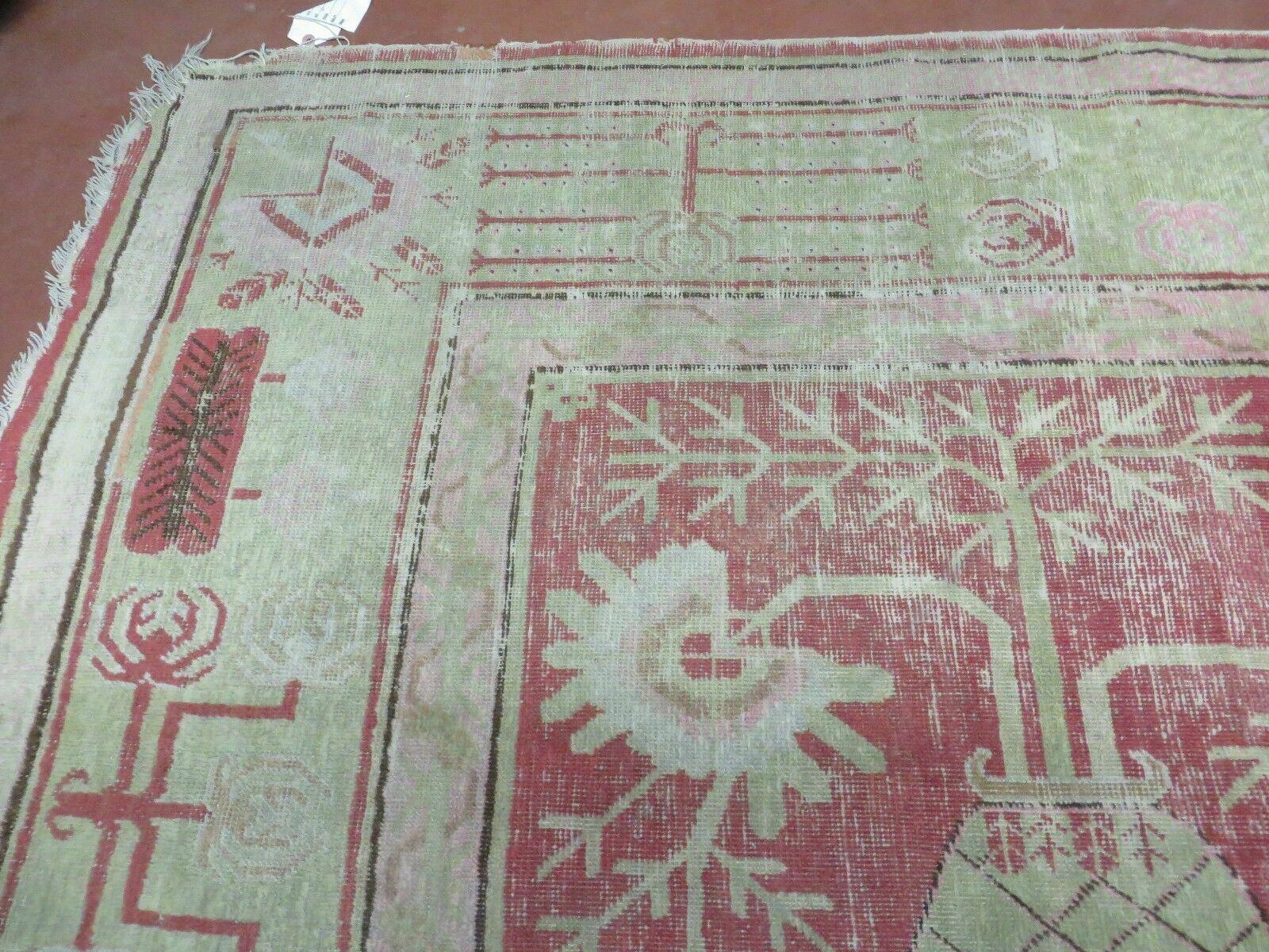 6' X 12' Antique Khotan Central Asia Turkestan Handmade Wool Rug - Jewel Rugs
