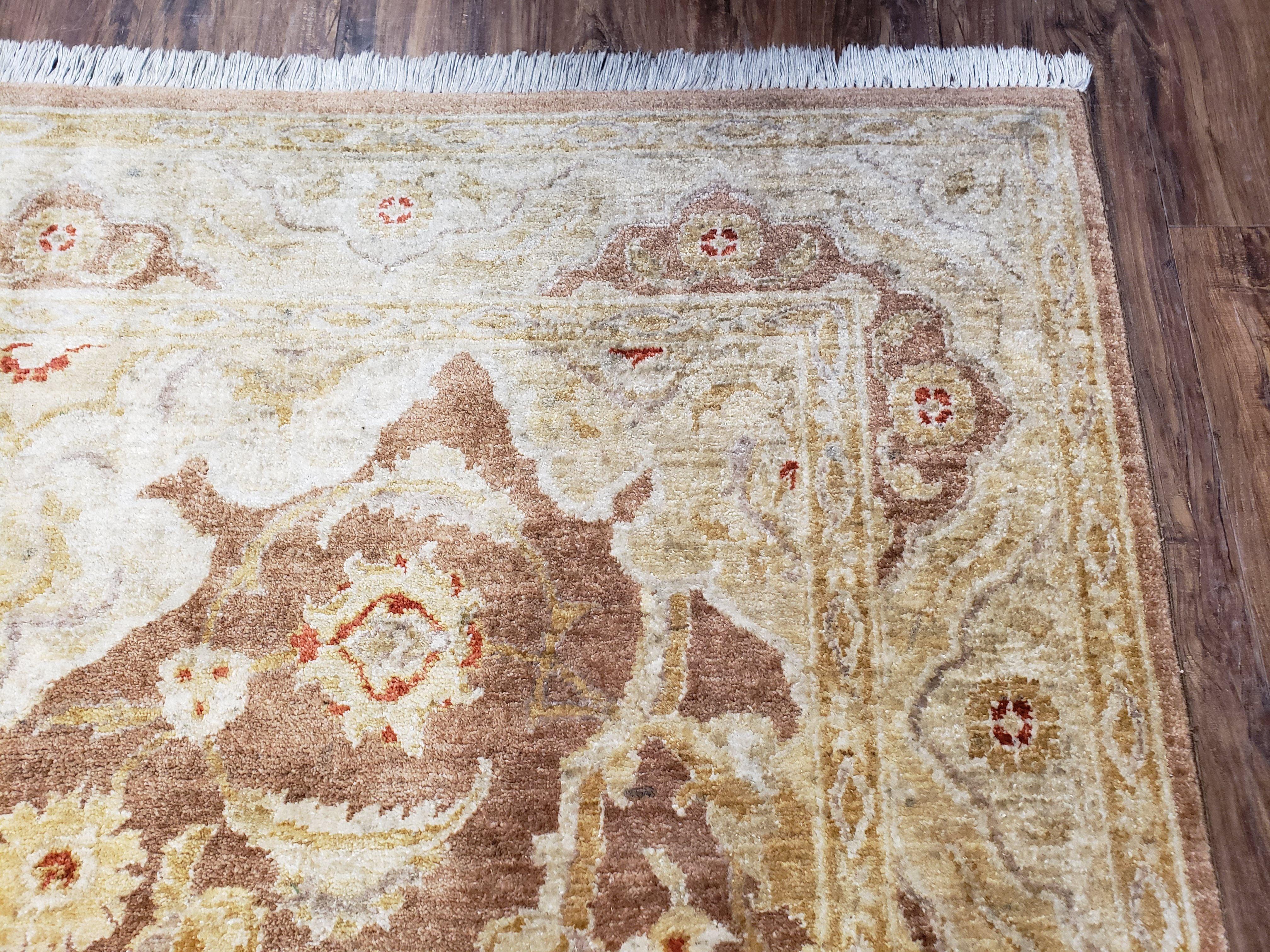 6x9 Pakistani Peshawar Rug, Handmade Wool Carpet, Soft Neutral Colors Rug, Vintage Rug for Modern Home - Jewel Rugs