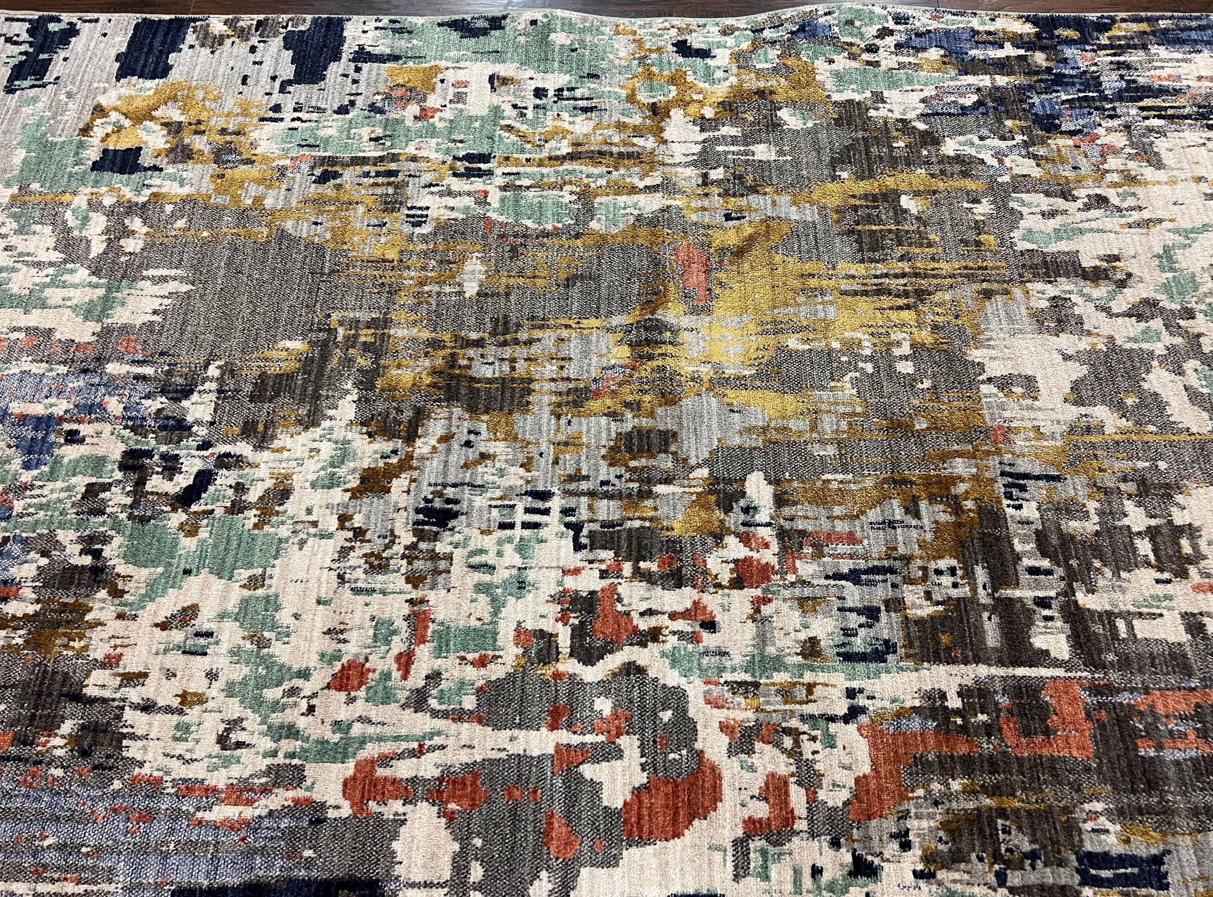 Abstract Area Rug 8x10, Modern Multicolor Carpet, Living Room Rug, Bedroom Rug 8 x 10 ft, Dining Room Rug - Jewel Rugs