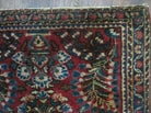 2' X 2.5' Antique Handmade Indian Floral Wool Rug Mat Red - Jewel Rugs