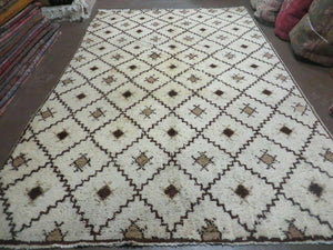 6' X 10' Vintage Handmade Moroccan Tribal Beni Ourain Wool Rug Carpet - Jewel Rugs