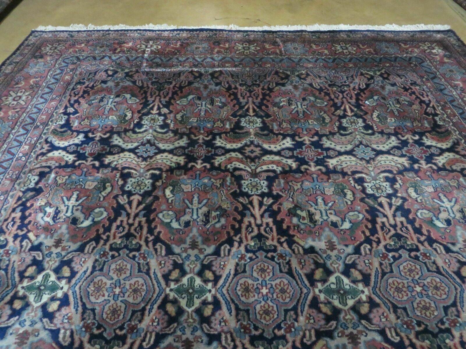 8' X 10' Vintage Handmade Indian Wool Rug Hand Knotted Carpet Floral Organic - Jewel Rugs