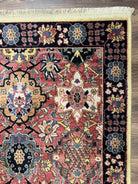 Karastan Rug 8.3 x 11.7, Karastan Williamsburg Rug Kirman Vase #557, Vintage Discontinued Wool Karastan Area Rug Red Oriental Floral Allover - Jewel Rugs