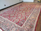 10'6" X 17' Antique Palace Size Handmade Persian Sarouk Floral Red Area Rug - Jewel Rugs