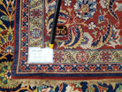 Square Turkish Mahal Rug 8 x 8.5, Colorful Square Carpet, Large 8ft Square Rug, Blue Red Yellow, Handmade Wool, Vintage, Large Flowers, Nice - Jewel Rugs