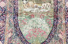 Antique Persian Kirman Rug 4.4 x 7.5, Highly Collectible, Late 19th Early 20th Century Rug, Millefleurs, Cows, Wool Hand Knotted, Pictorial - Jewel Rugs