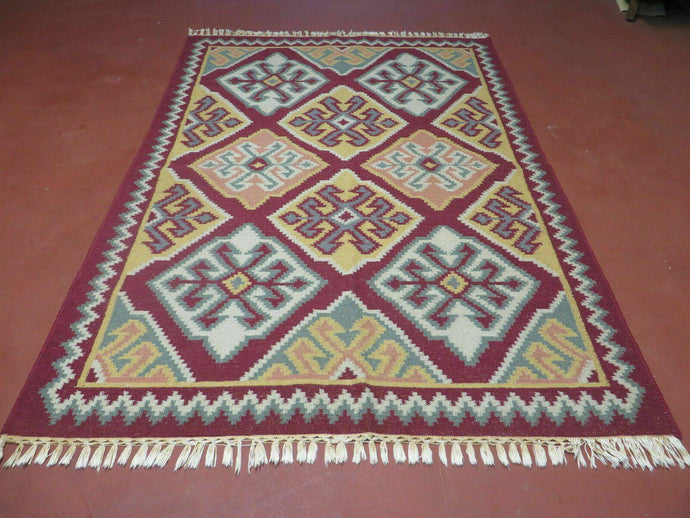 4' X 6' Vintage Handmade Turkish Flat Weave Rug Kilim Wool Caucasian Shirvan Nice - Jewel Rugs