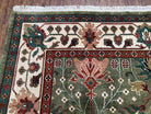 Indo Persian Rug 8x10, Green Indian Carpet, Indo Mahal Room Sized Rug, Green and Ivory Rug, Traditional Oriental Carpet, Wool, Soft Pile - Jewel Rugs