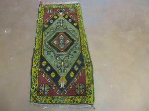 19" X 42" Antique Handmade Turkish Colorful Oushak Oshak Yastik Wool Rug Mat - Jewel Rugs