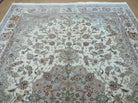 6' X 9' Vintage Chinese Floral Oriental Handmade Virgin Wool Silk Rug Ivory - Jewel Rugs