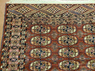 4' X 4' Antique Handmade Turkoman Bokhara Balouch Woven Wool Rug Brick Red Nice - Jewel Rugs