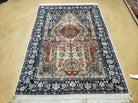 4' X 6' Handmade Indo Kashmir Wool Rug Silk Accent Mehrab Tree Of Life Writing - Jewel Rugs