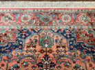 Karastan Medallion Serapi Rug #736, Wool Karastan Carpet 5.9 x 9, Discontinued Original 700 Series Karastan Area Rug 6x9 Vintage, Red Blue - Jewel Rugs