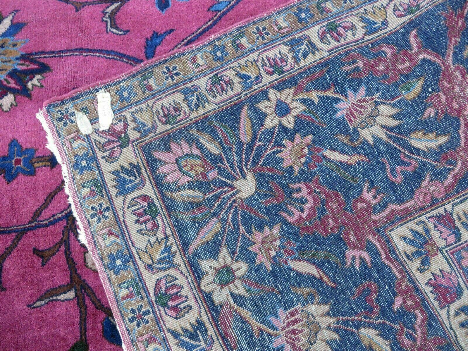 12' X 20' Antique Handmade India Wool Rug Fuchsia Purple Hand Knotted Nice - Jewel Rugs