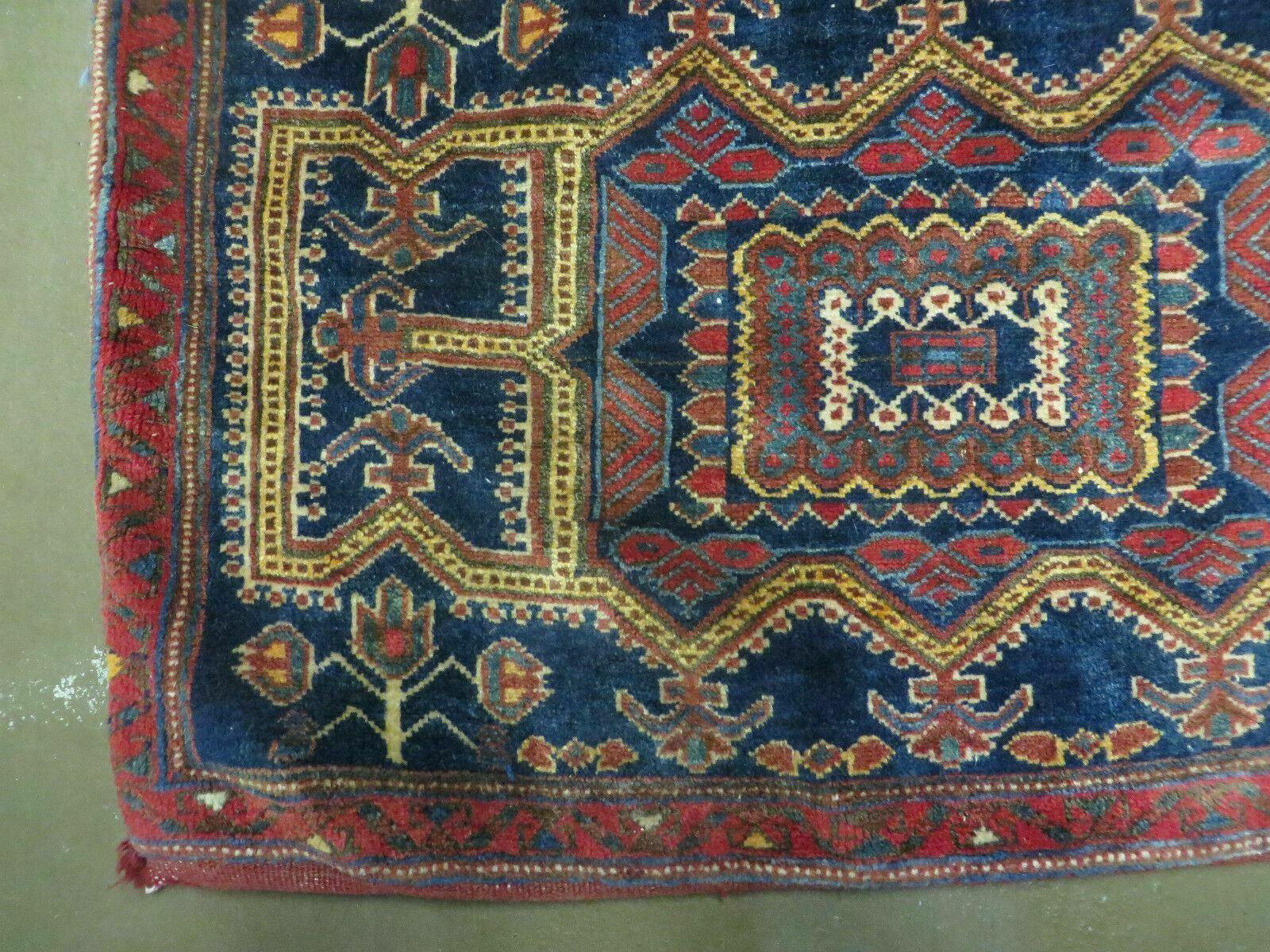 3' X 4.5' Antique Handmade Turkish Tribal Wool Rug Double Saddle Bag Nice - Jewel Rugs