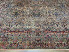 Stunning Persian Kirman Rug 11x15, Hand Knotted Wool Carpet, Large Antique Oriental Red Blue Area Rug 11 x 15 Allover Floral Palace Size Rug - Jewel Rugs