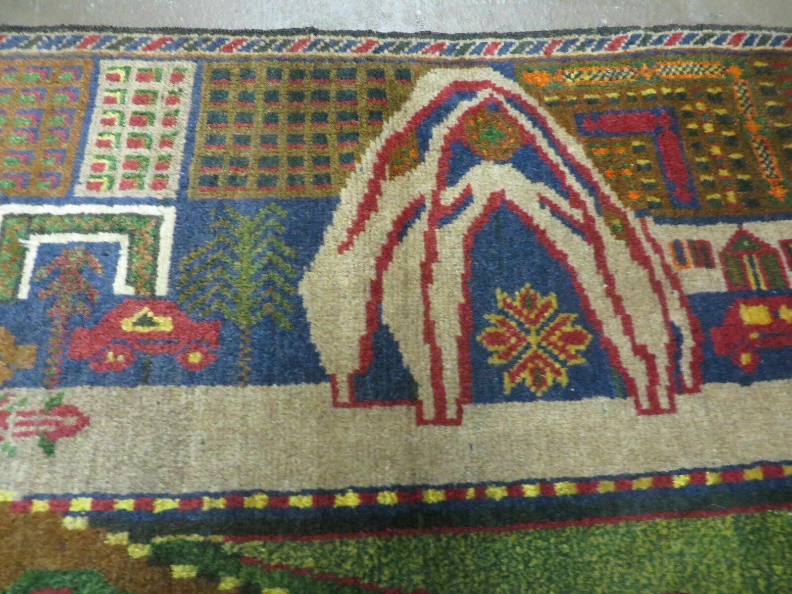 3' X 5' New Vintage Handmade Afghan Balouch Tribal Wool Pictorial Rug # 303 - Jewel Rugs