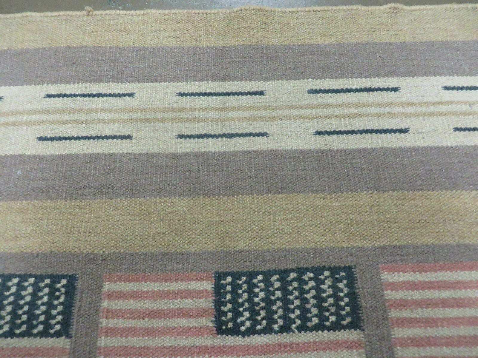 5' X 8' Hand Woven Wool Rug US Flag American Contemporary Kilim Dhurrie Modern - Jewel Rugs