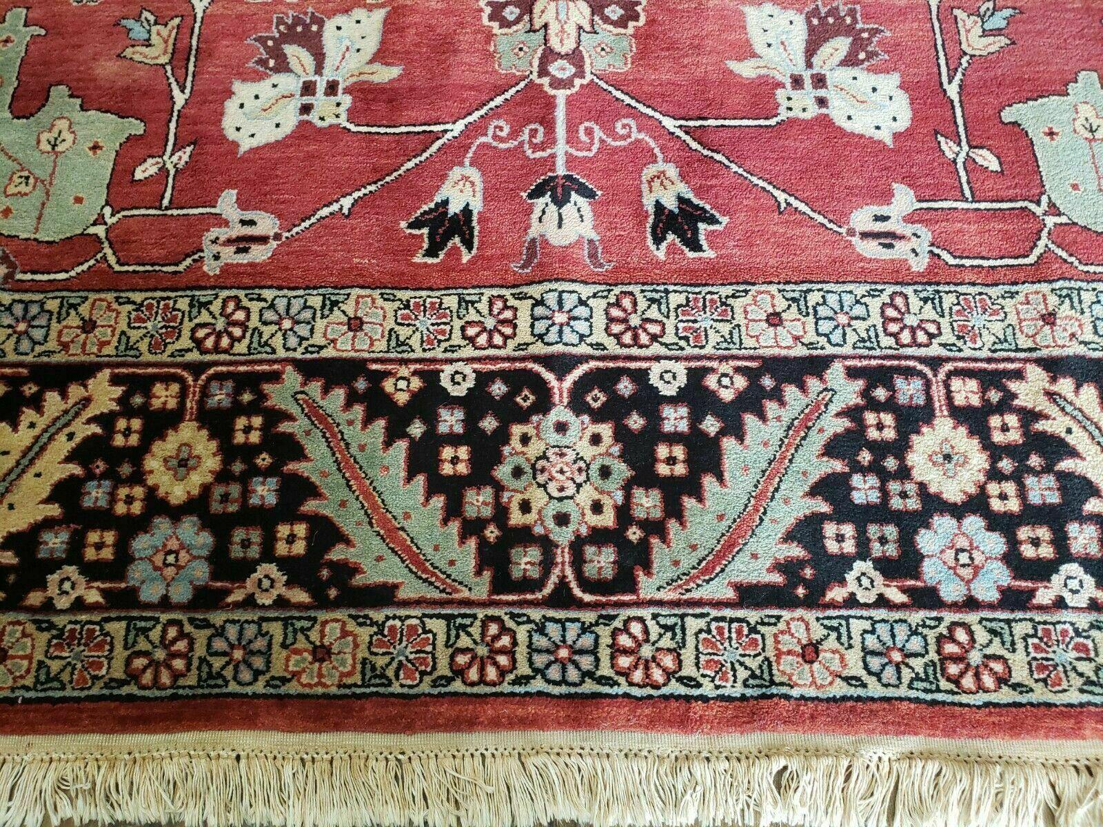 10' X 14' Vintage Hand Made Turkish Wool Rug Carpet Red Black Hand Knotted Nice - Jewel Rugs