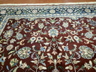 8' X 10' Handmade India Agra Larastan Wool Rug Floral Hand Knotted Red Beauty - Jewel Rugs