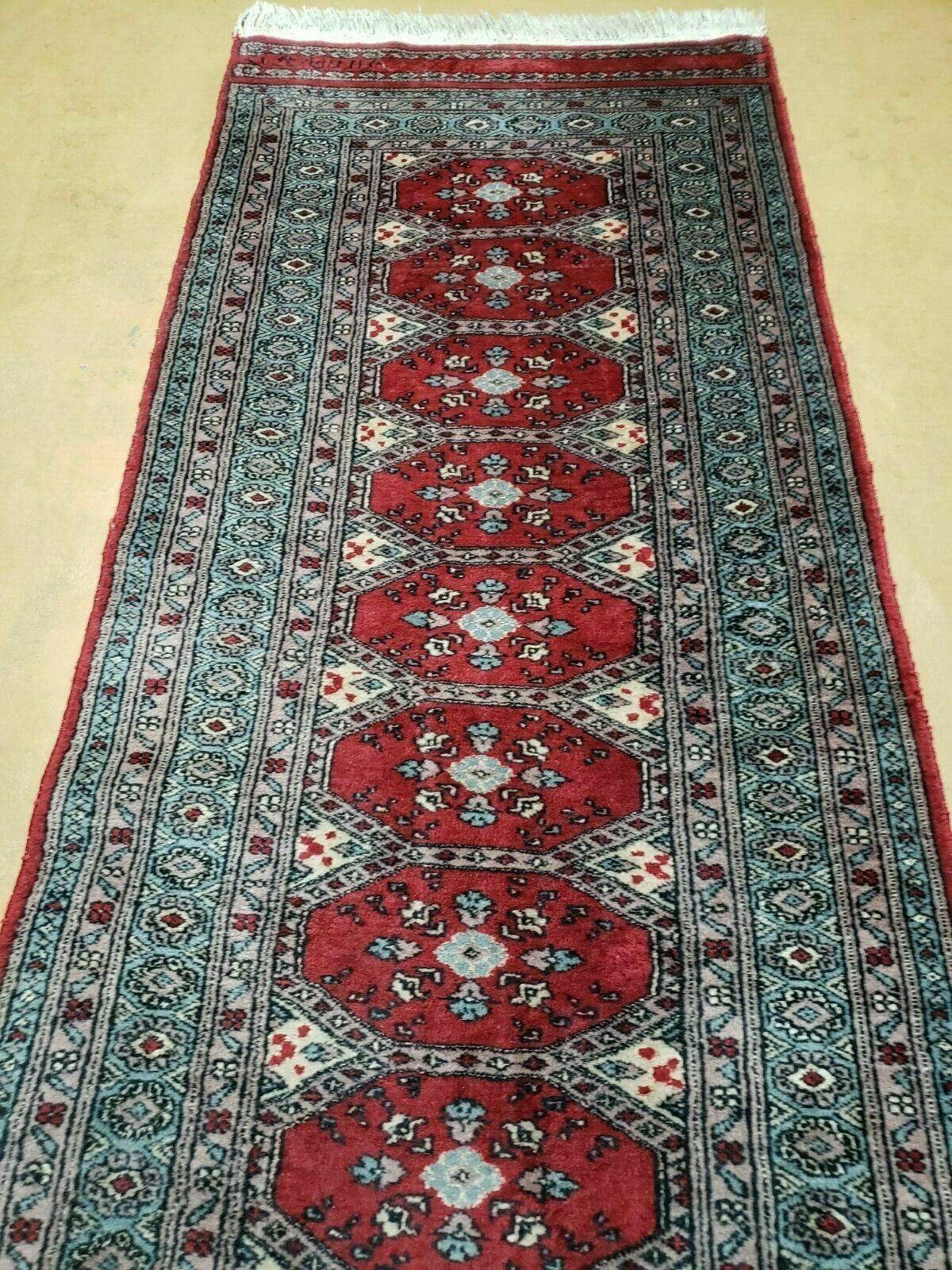 2' 8" X 9' 4" Vintage Handmade Bokhara Turkoman Pakistani Wool Runner Rug Nice - Jewel Rugs