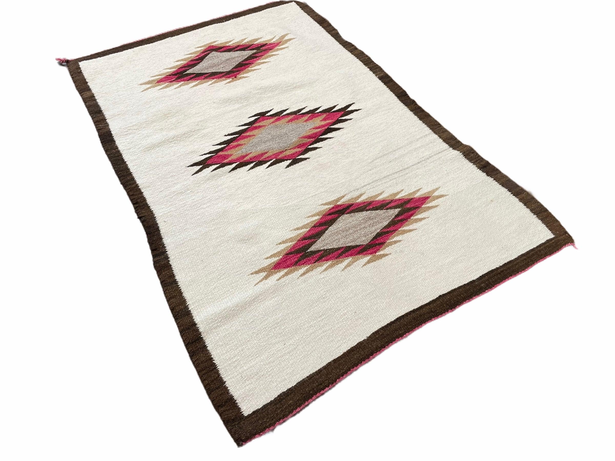 Navajo Rug, Navajo Blanket, Antique Navajo Rug 2.5 x 4, Diamond Navajo Rug, Vintage Navajo Rug, Wool Navajo Rug, Beige Navajo Rug - Jewel Rugs